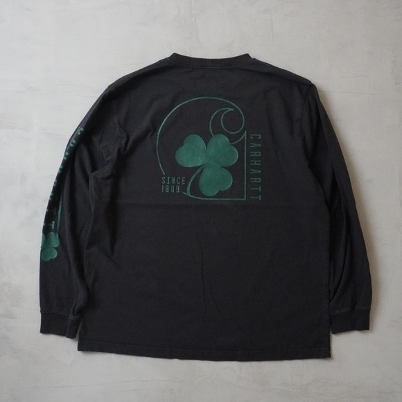 Carhartt Other - Carhartt Mens Loose Fit Long Sleeve Shamrock Graphic T-Shirt Black Green Large